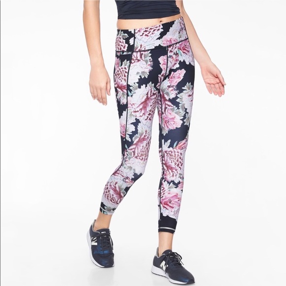 Athleta Pants - ATHLETA Run Free Garden Party 7/8 Floral Leggings